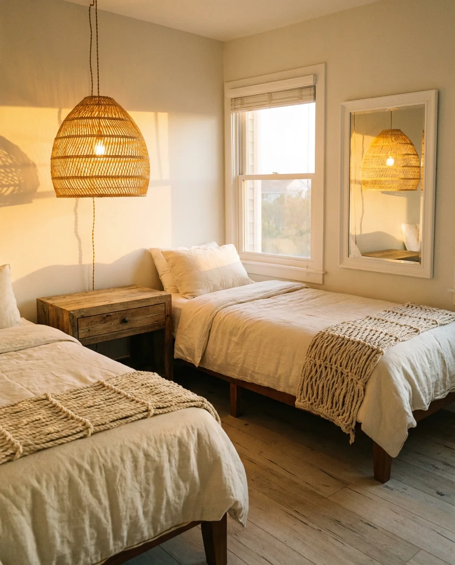 Beach House Twin Bedroom With Sun-Bleached Calm 2