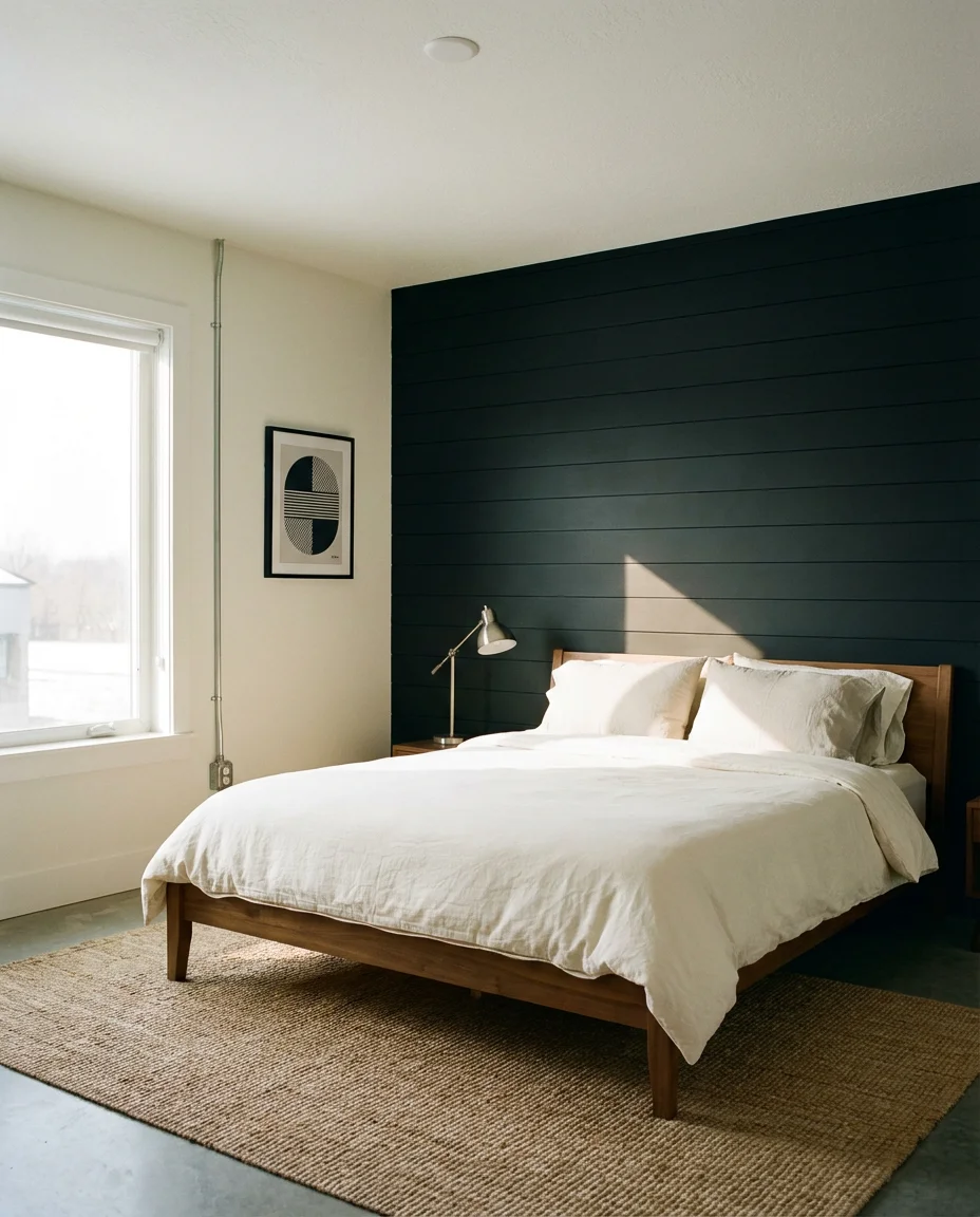 Black Shiplap Feature Wall 1
