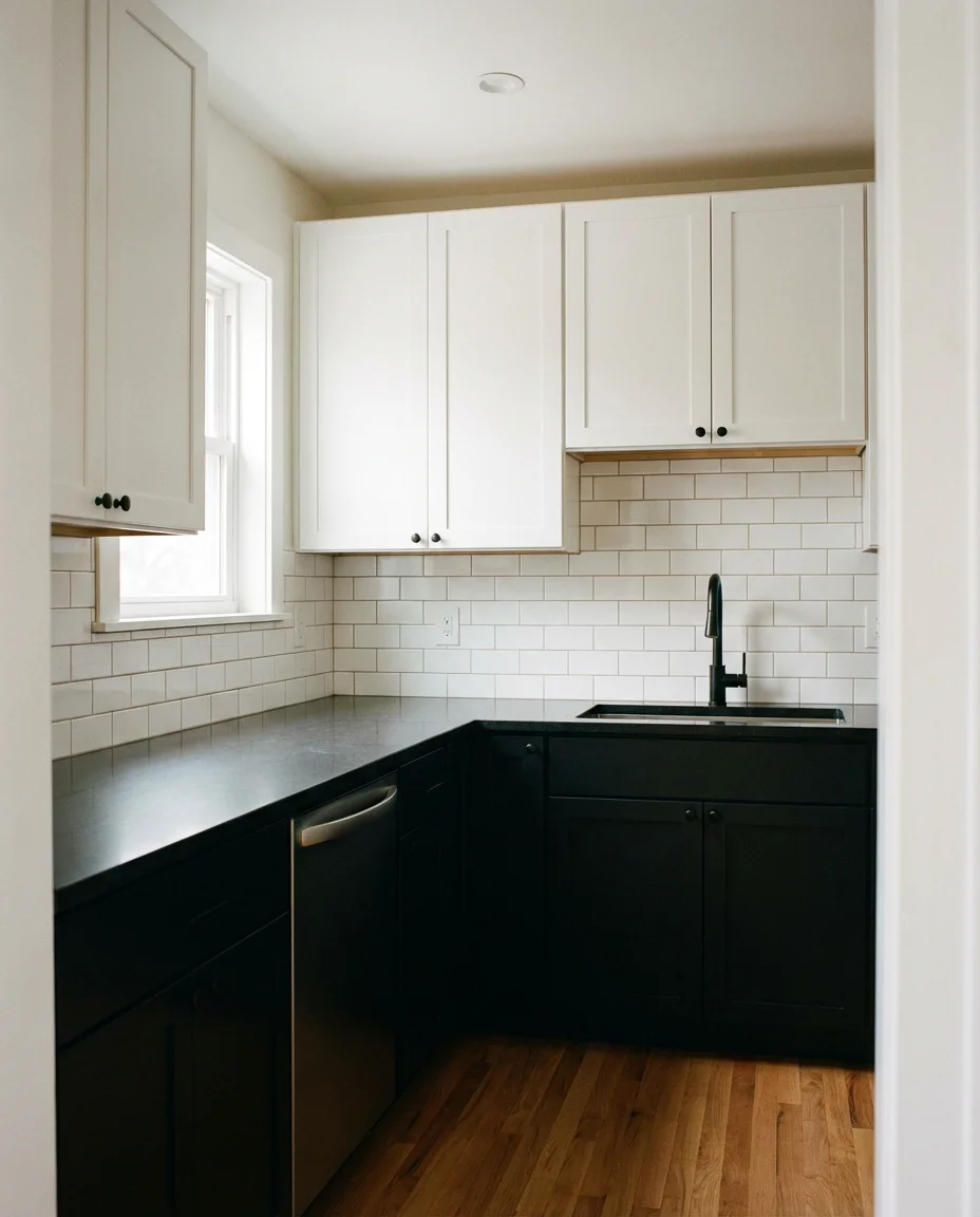 Black and White Minimalist Kitchen 1