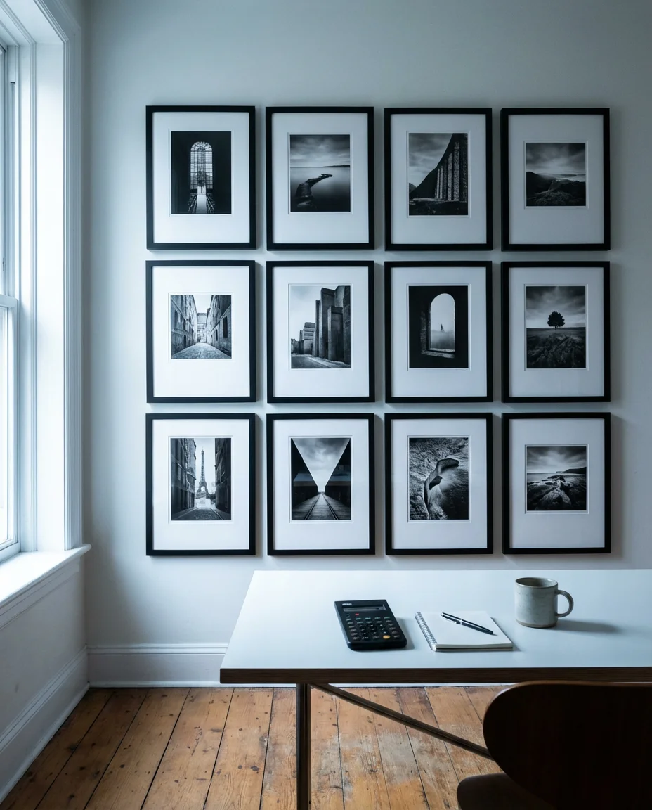 Black and White Photo Grid in the Office 1