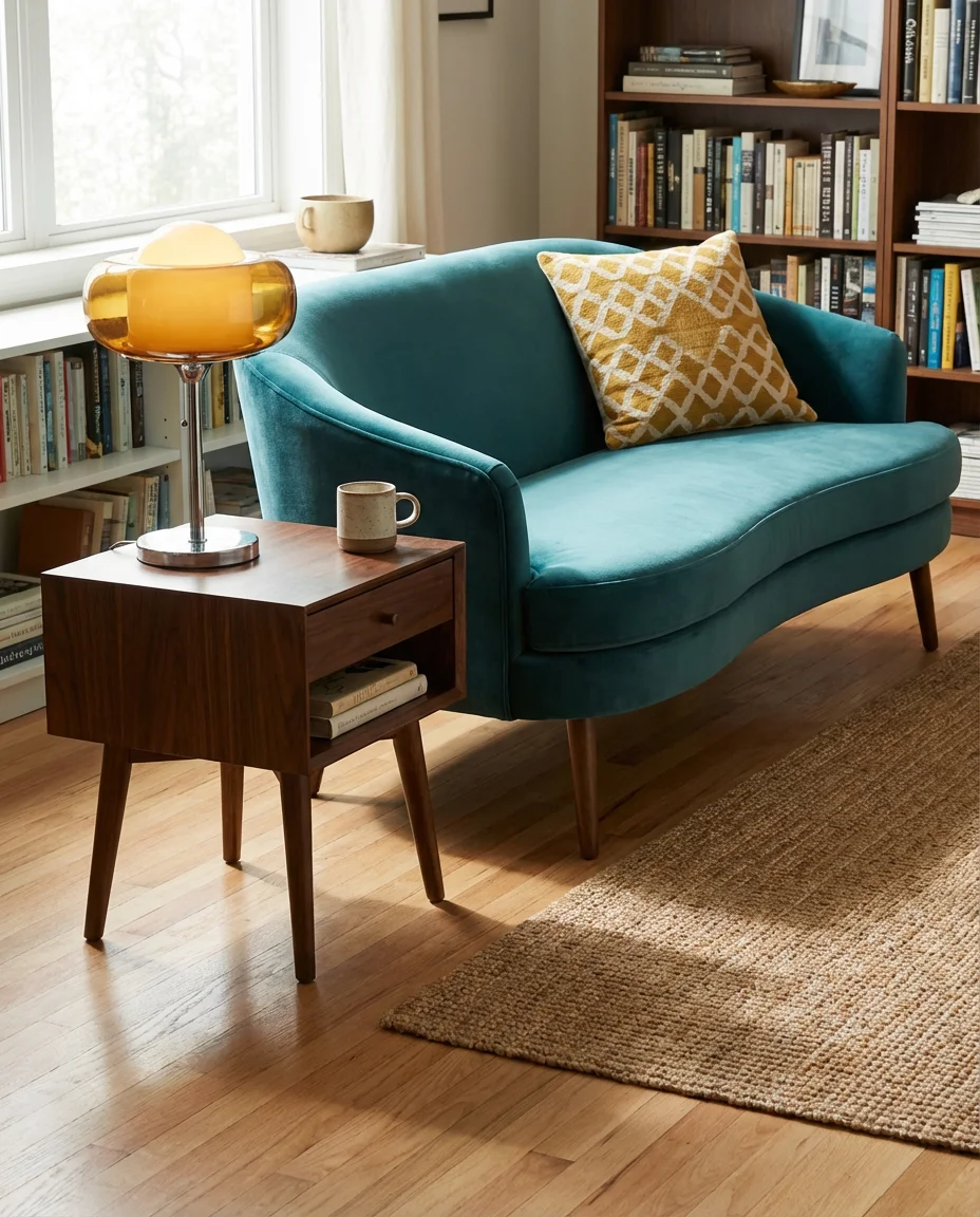 Blue Accent Walls and Blue Velvet Chairs 2