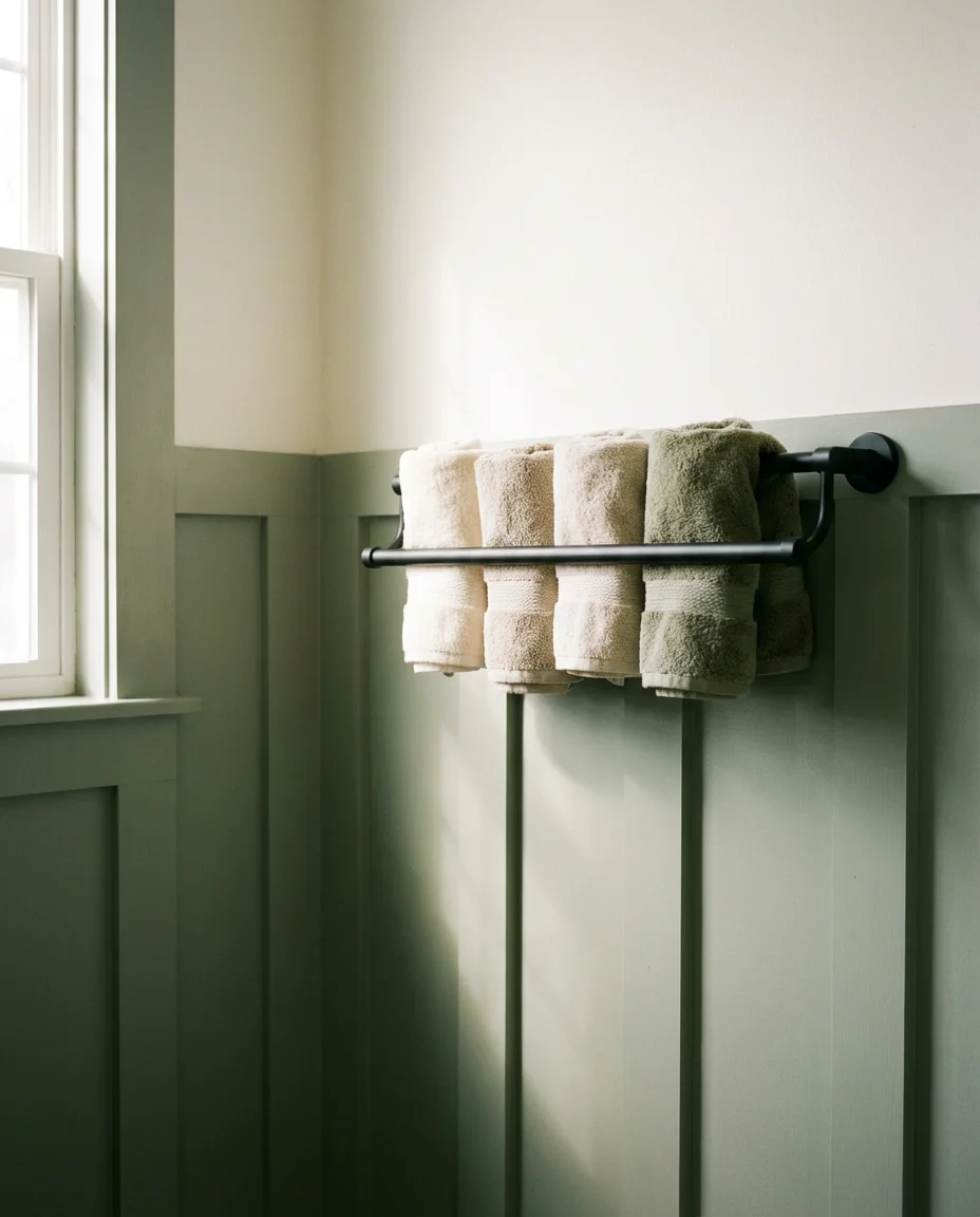 Board-and-Batten Wainscoting in Deep Sage Green 2