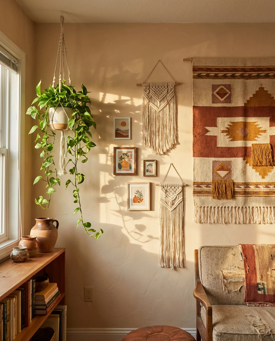 Bohemian Living Room Tapestry and Art Mix 1