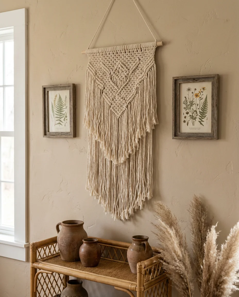 Boho Farmhouse With Macramé and Woven Textures 2