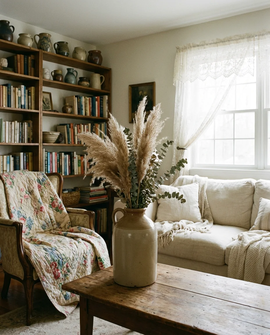 Bright Earthy Living Room with Warm Whites 1