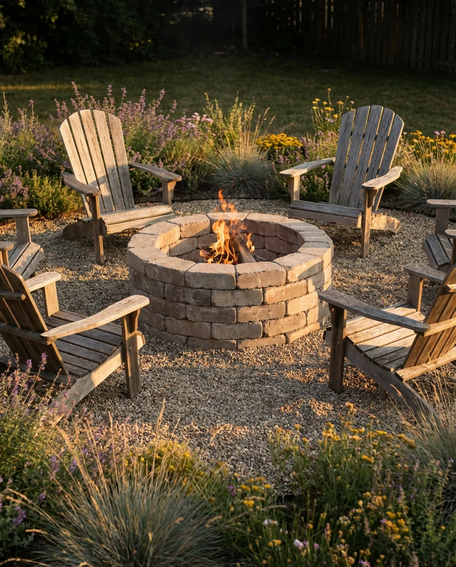 Budget DIY Fire Pit Patio 1