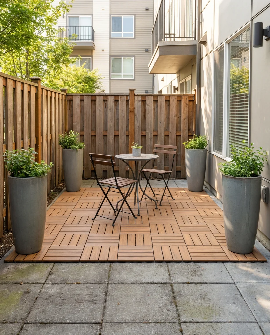 Budget Patio Makeover With DIY Deck Tiles 1