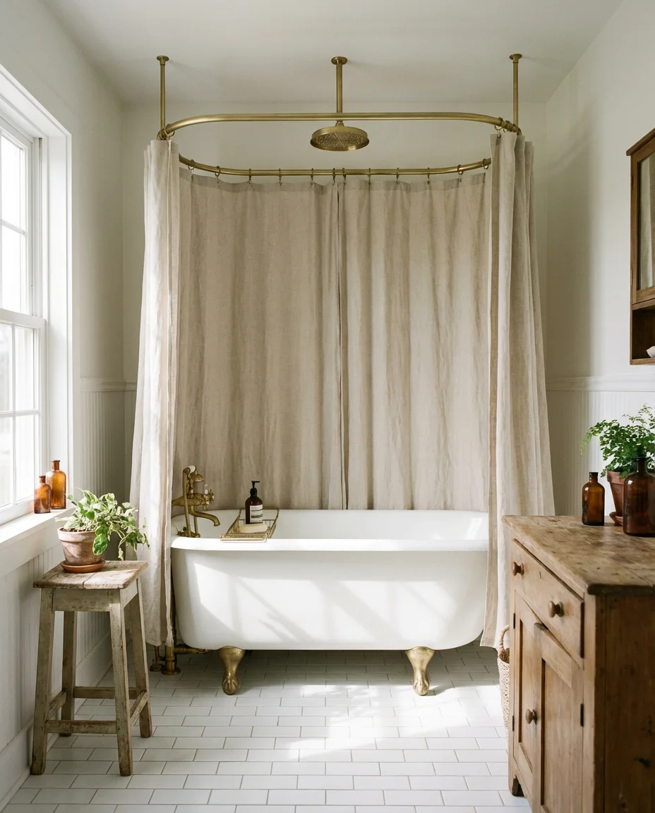 Clawfoot Tub With a Modern Shower Conversion 1