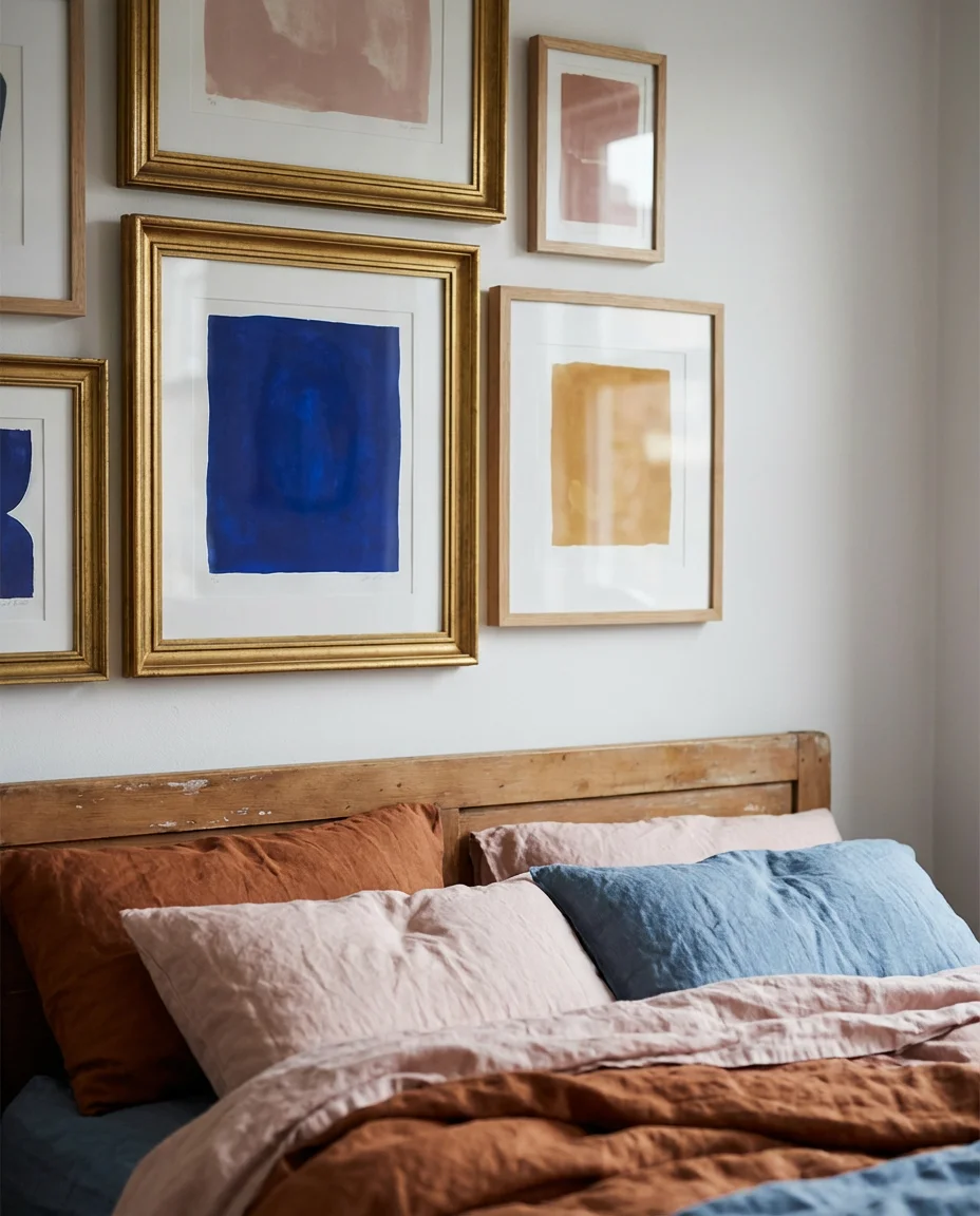 Colorful Bedroom Gallery Above the Headboard 2