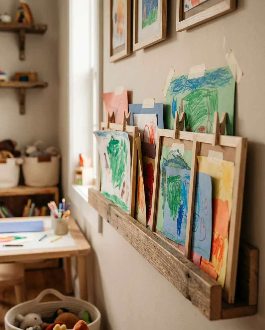 Colorful Children's Art Gallery in the Family Room 2