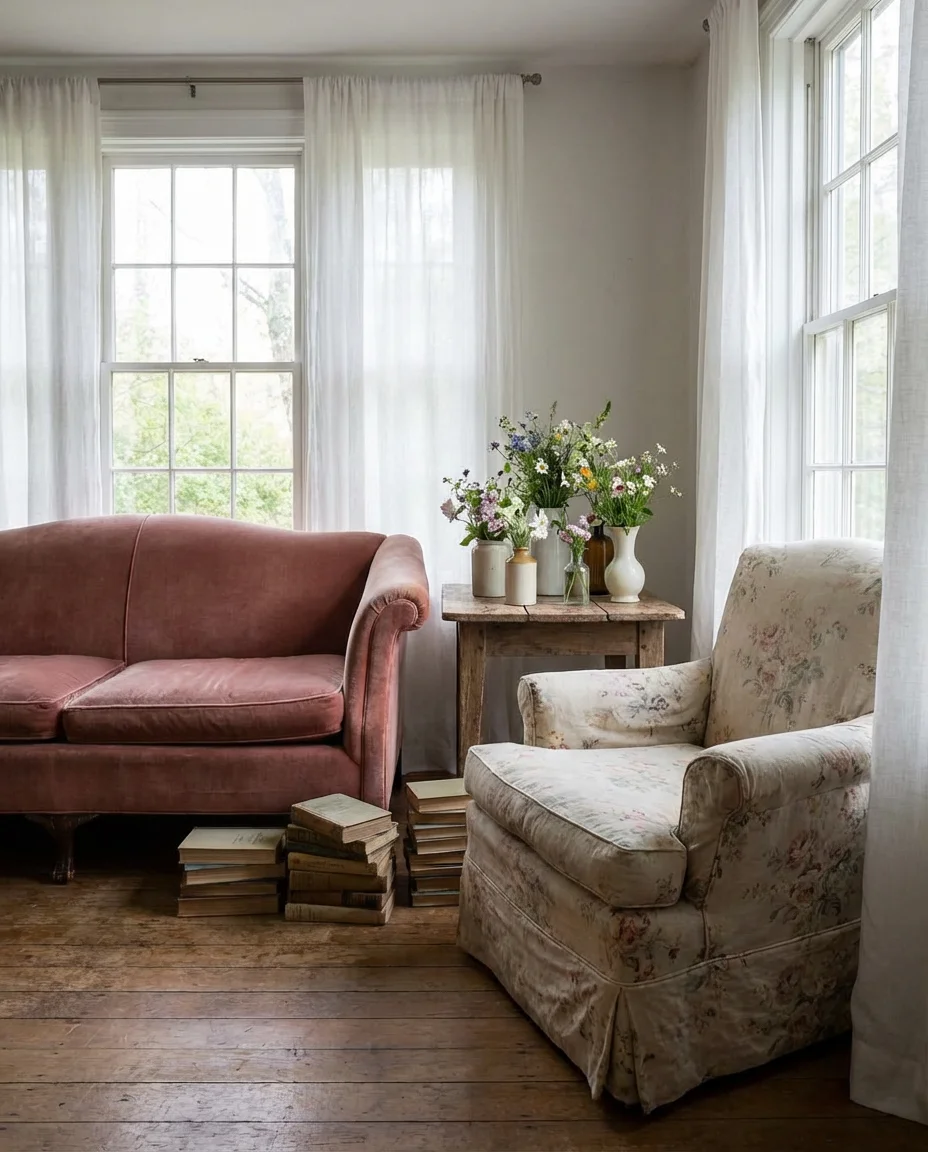 Cottage Farmhouse With Florals and Softness 1