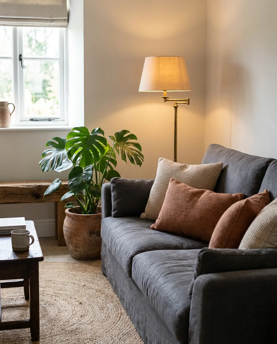 Cozy Rustic Layers with Chunky Knit Throws 2