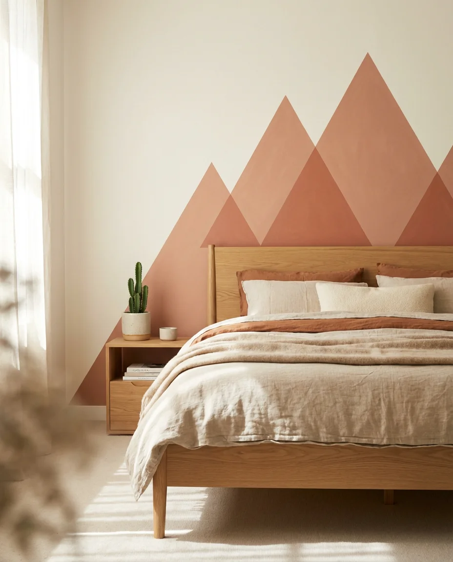 DIY Painted Geometric Accent Wall 2