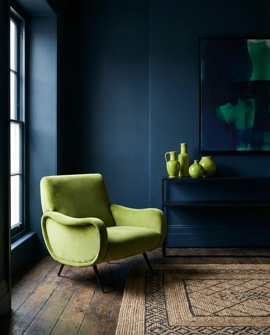 Dark Blue with Lime and Neon Green Accents 1