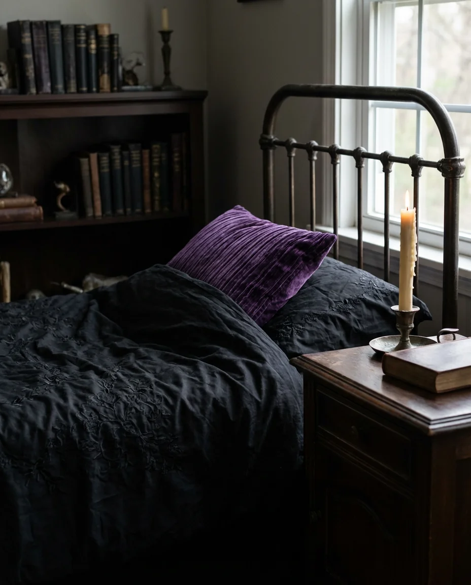 Dark Purple and Black Gothic Bedroom 2