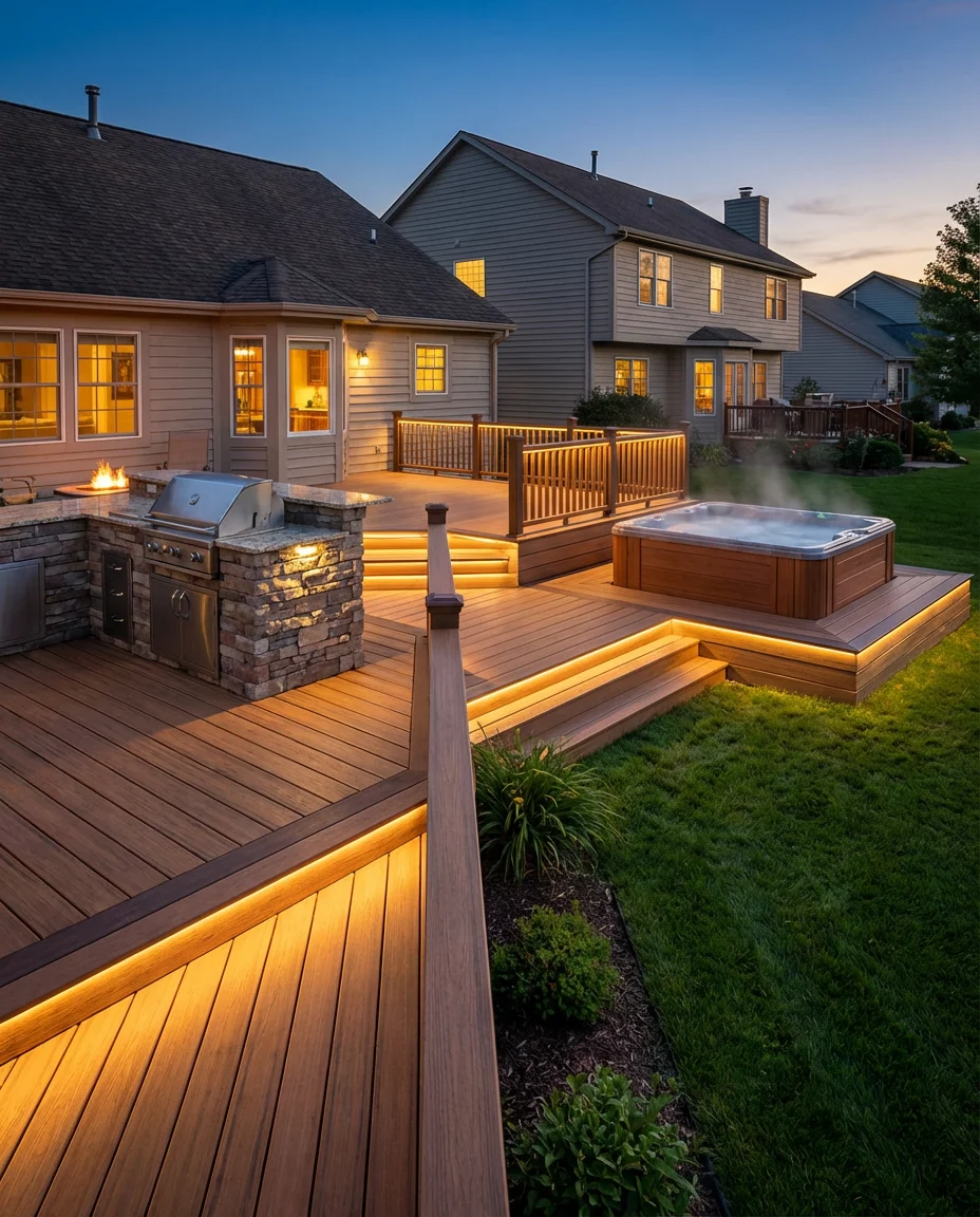 Deck With Hot Tub and Grill Station 1