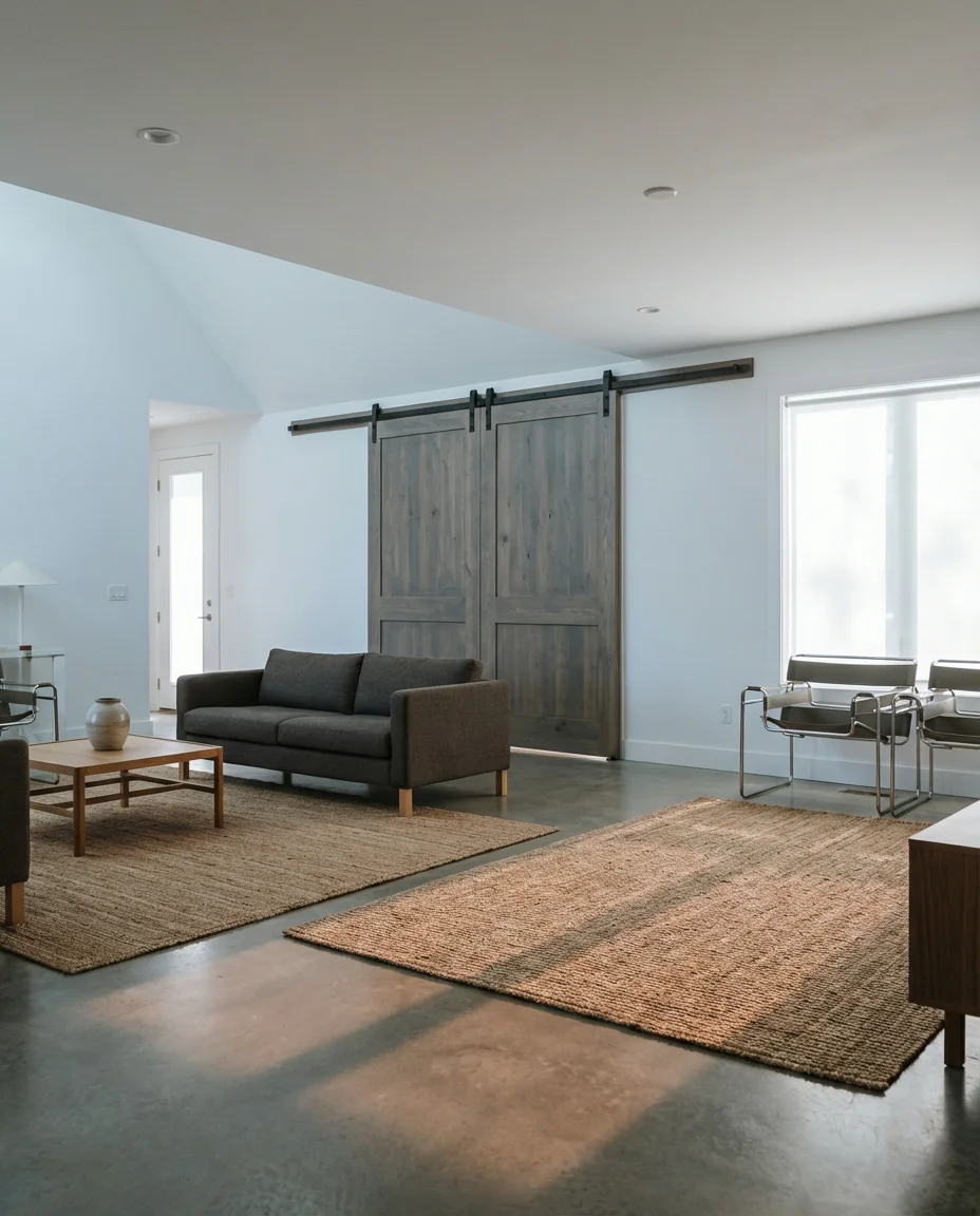 Double Sliding Barn Doors in an Open Floor Plan 2