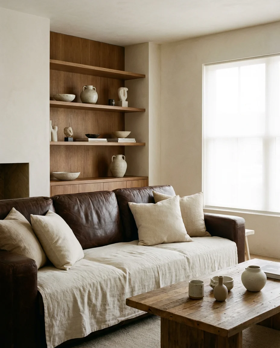 Earth Tones Living Room with Grey Couch 1