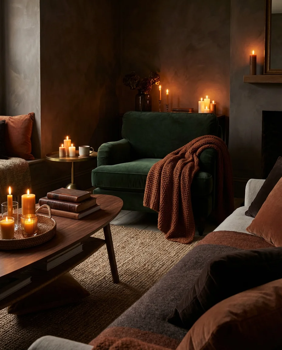 Earthy Bohemian Living Room with Macramé and Wood 2