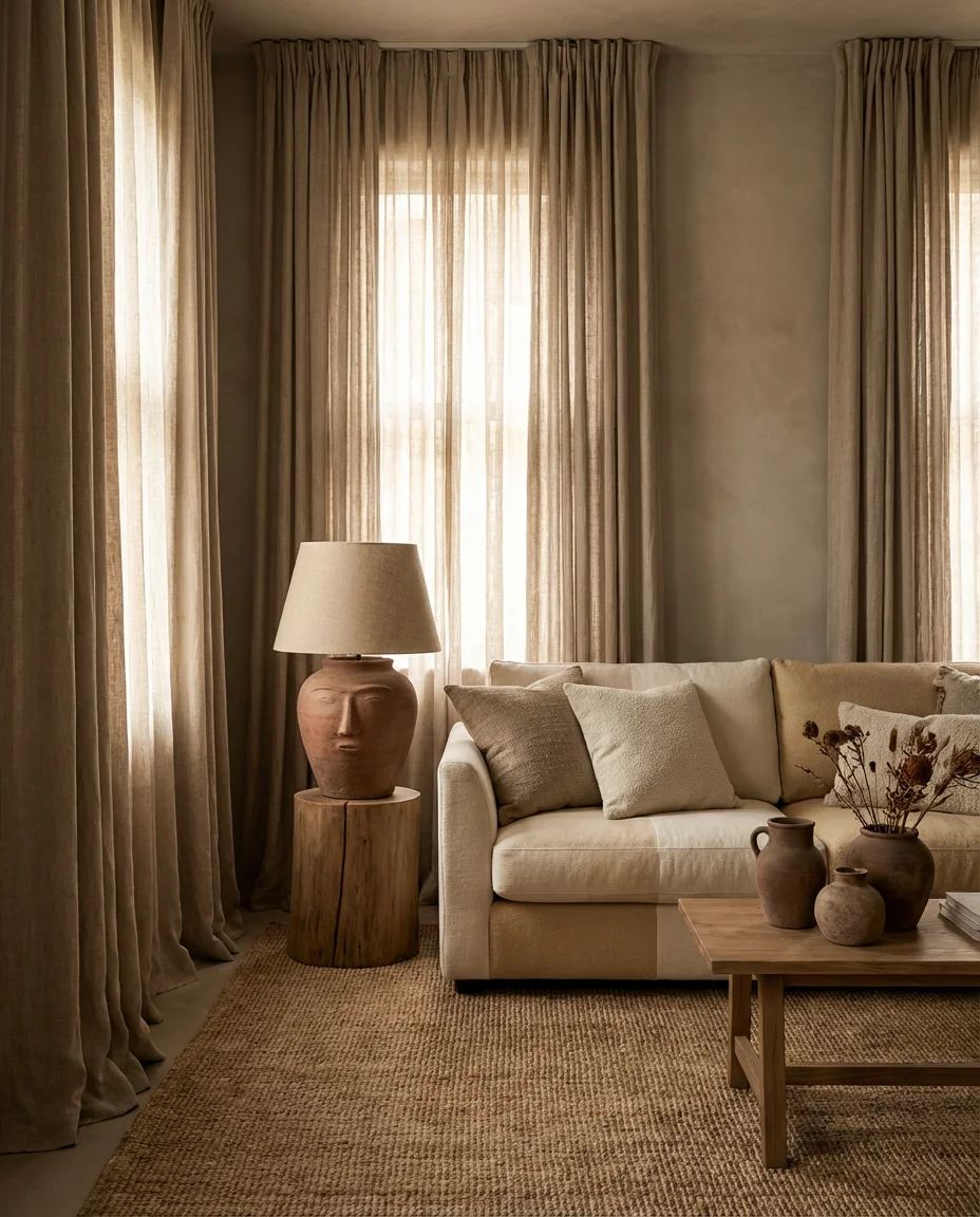 Earthy Tones Living Room Ideas with Rattan Furniture 1