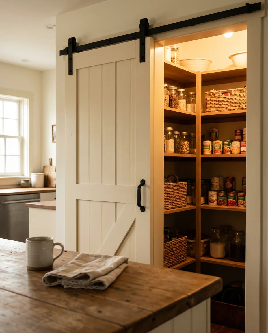 Farmhouse Barn Door in a Kitchen Pantry 2