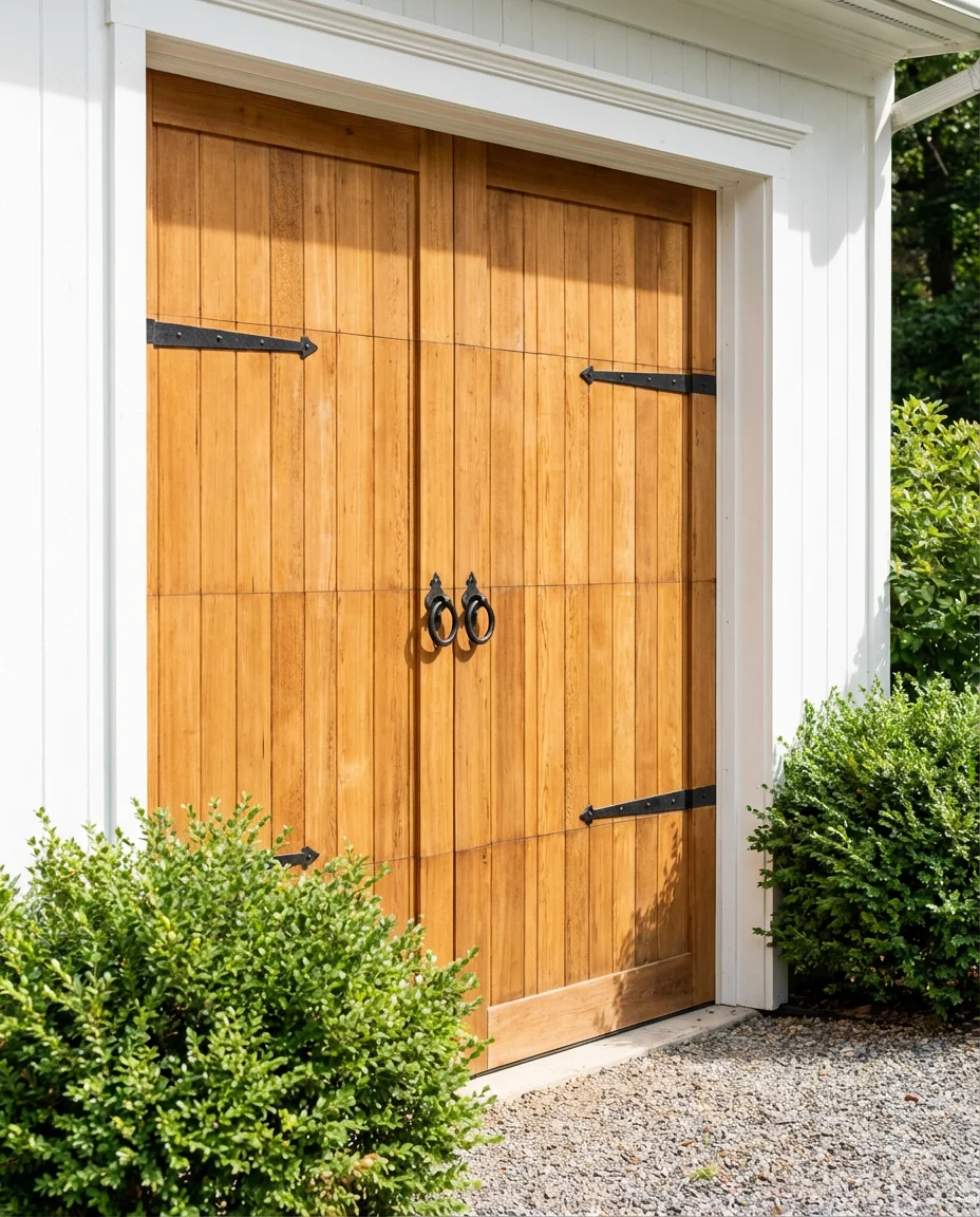 Farmhouse Style Wooden Garage Door 1