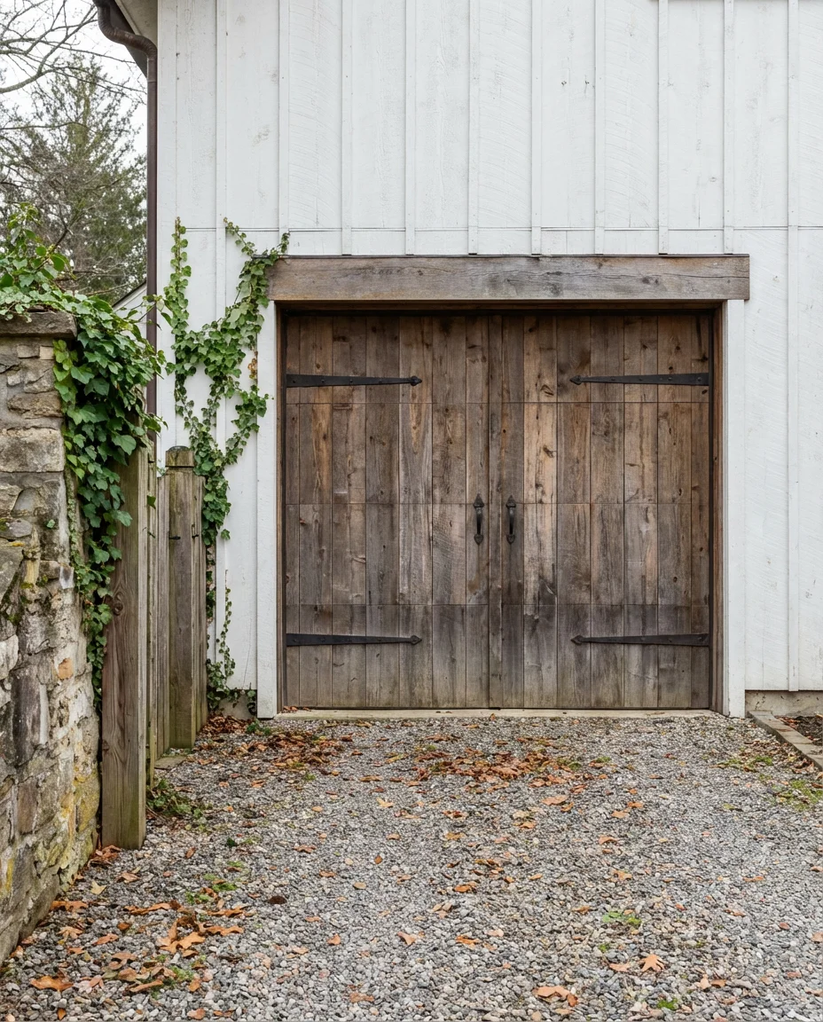Farmhouse Style Wooden Garage Door 2