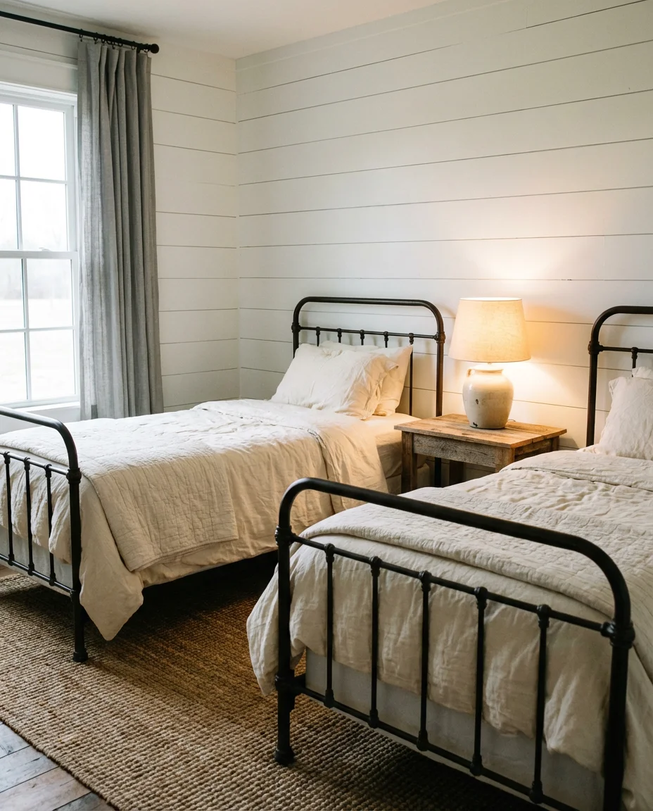 Farmhouse Twin Bedroom for a Cozy Guest Room 1