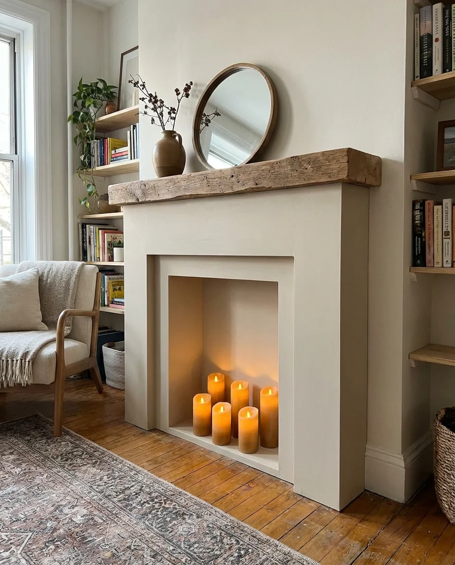 Faux Fireplace for Apartments and Rentals 1