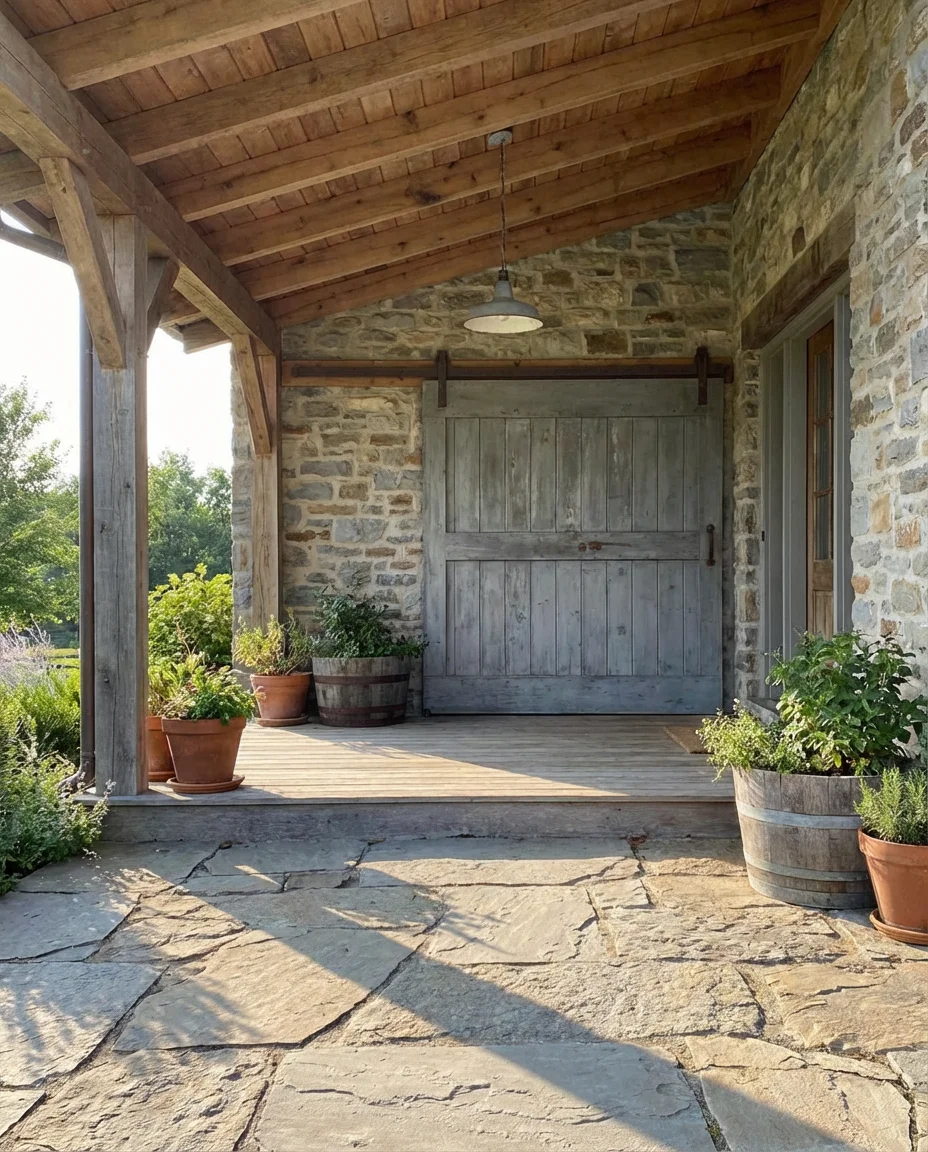 Front Door Barn Door for a Covered Porch Entry 2