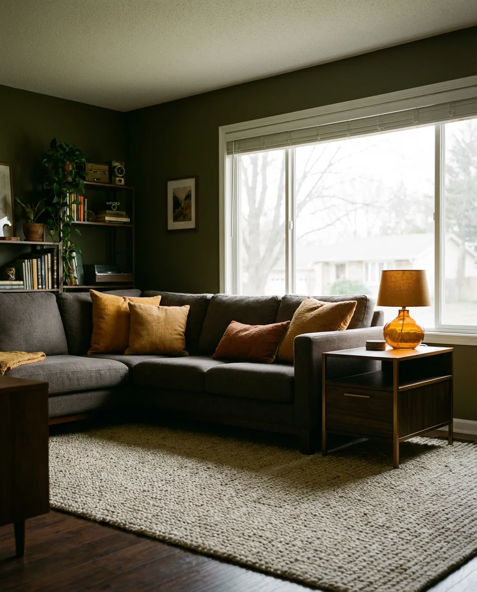 Grey Couch in a Layered Moody Interior 1