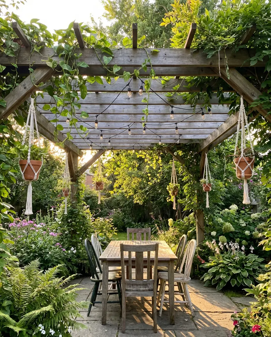 Inspiration-Worthy Pergola with Hanging Plants 1