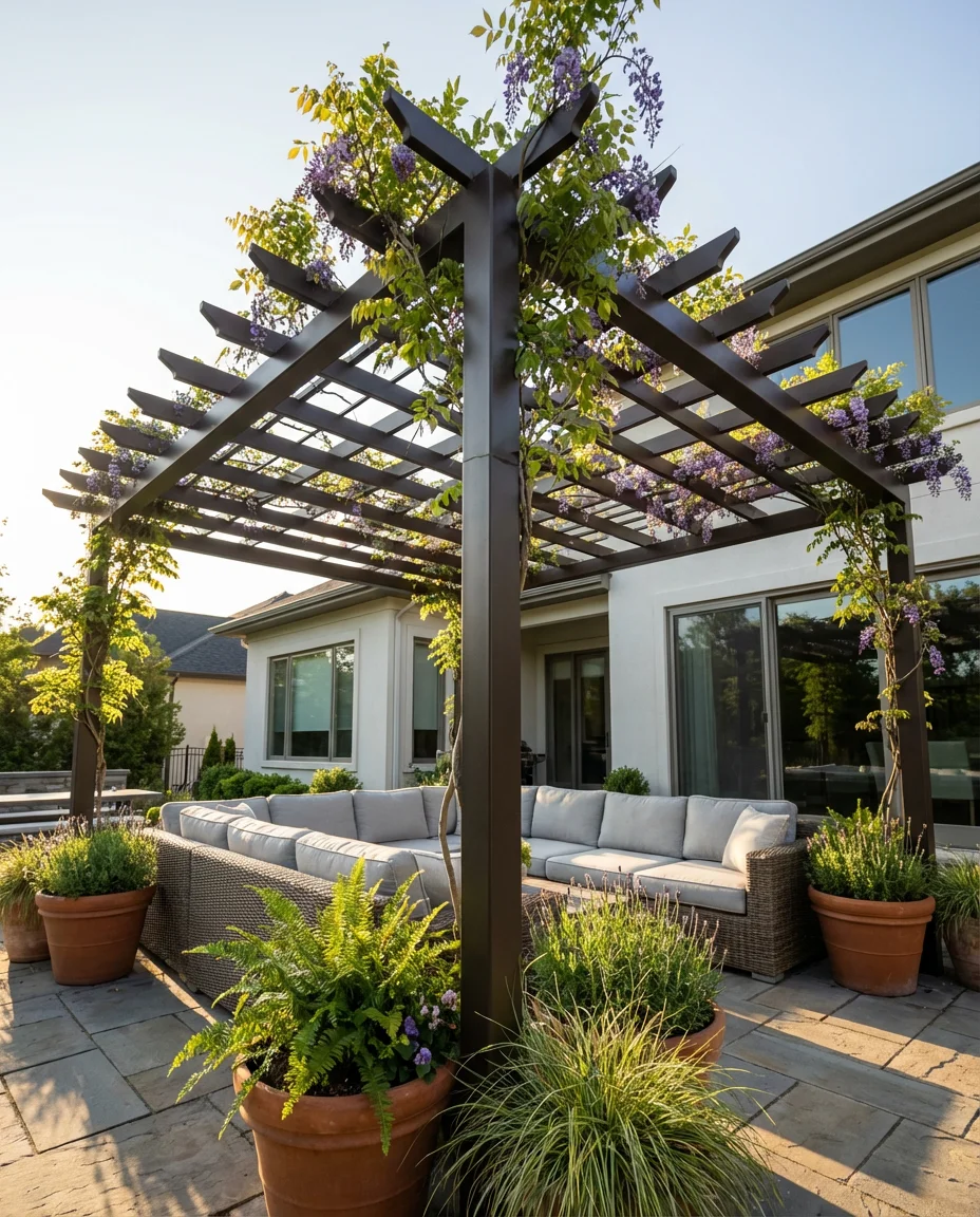 Inspiration-Worthy Pergola with Hanging Plants 2