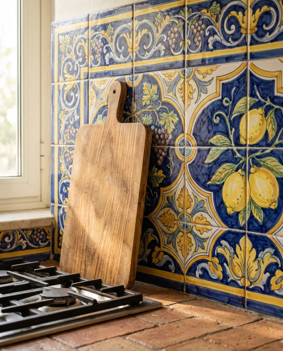 Italian Coastal Kitchen with Terracotta and Blue 2