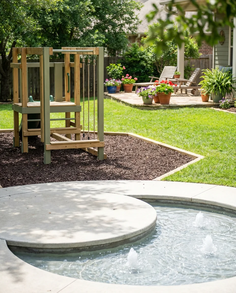 Kids' Backyard Play Zone with Water Features 1