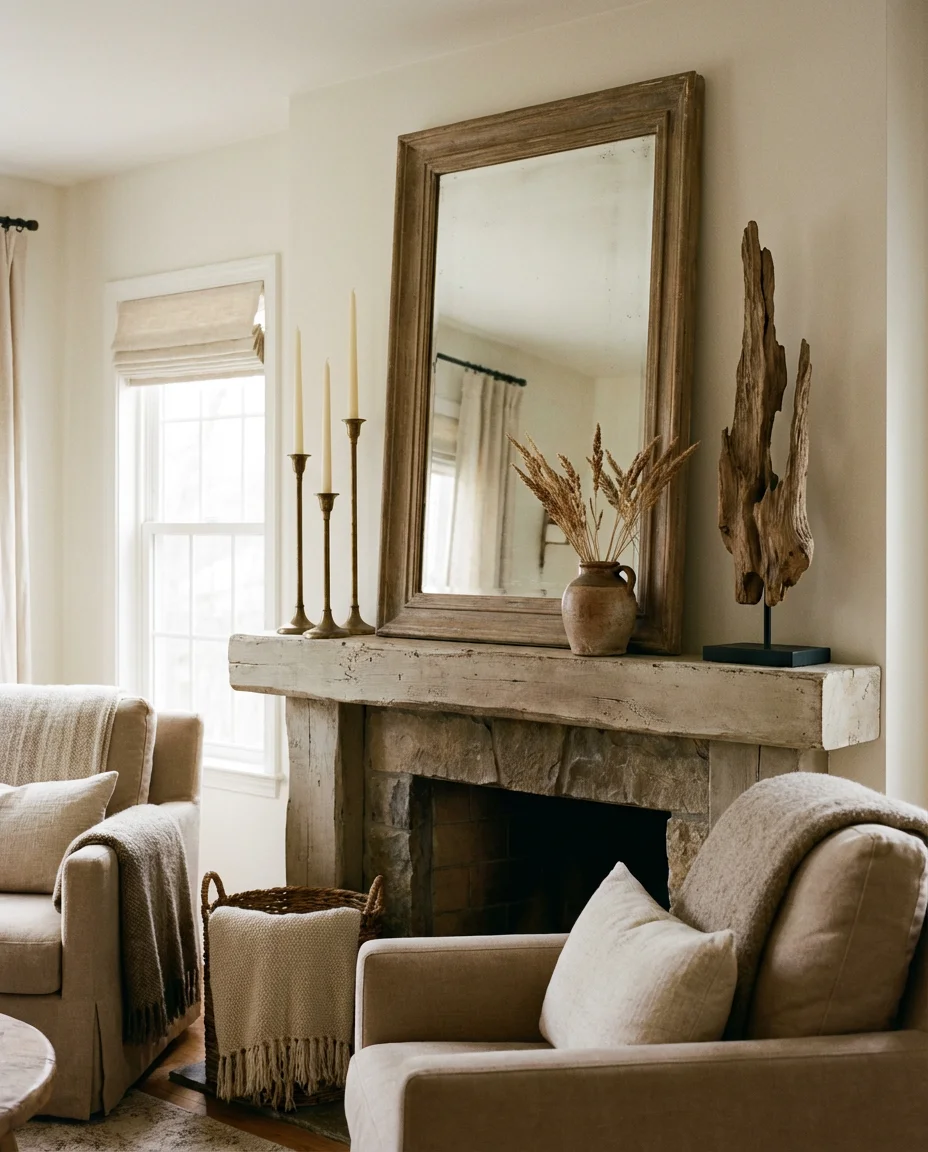 Layered Mantel Styling for the Living Room 1