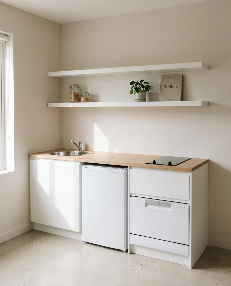 Minimalist Budget Kitchen in a Studio 1