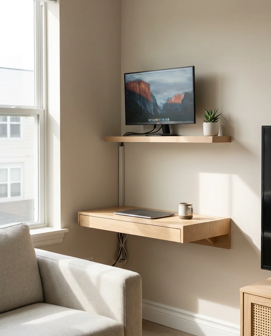 Minimalist Home Office Corner in the Living Room 1