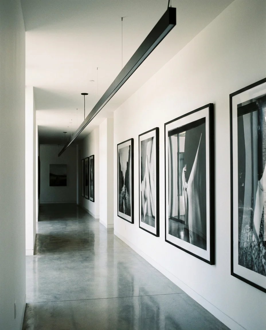 Minimalist Linear Pendant for a Long Hallway 1