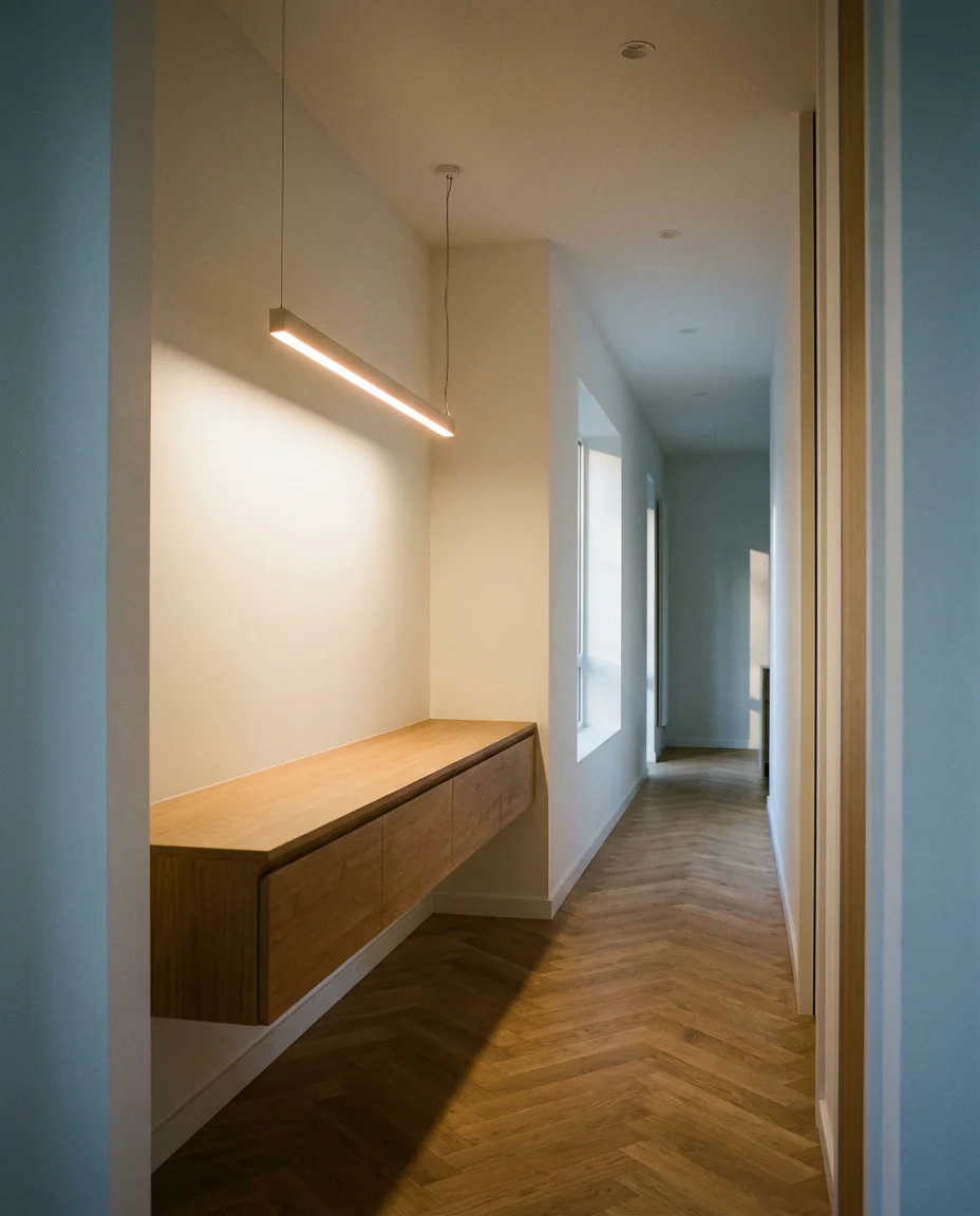 Minimalist Linear Pendant for a Long Hallway 2