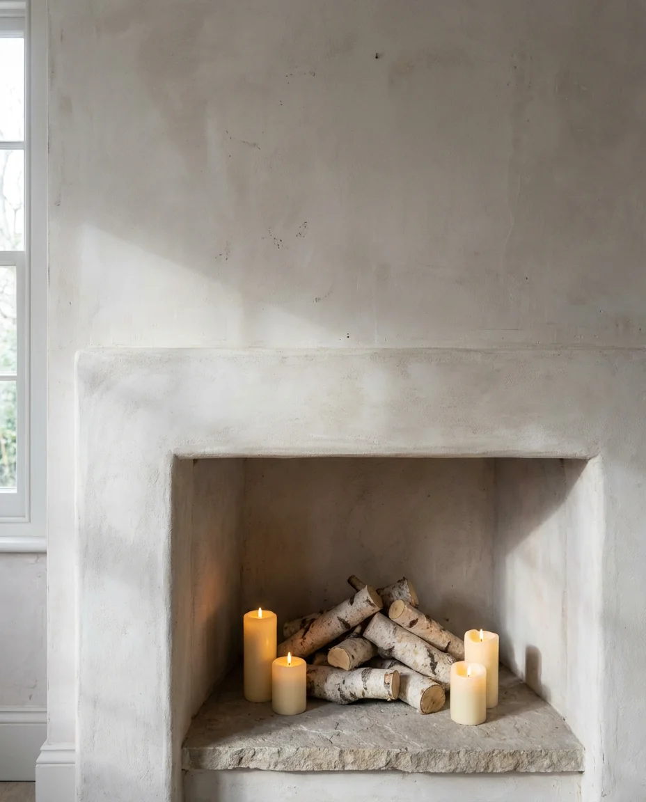 Minimalist Living Room with Fireplace as Focal Point 2