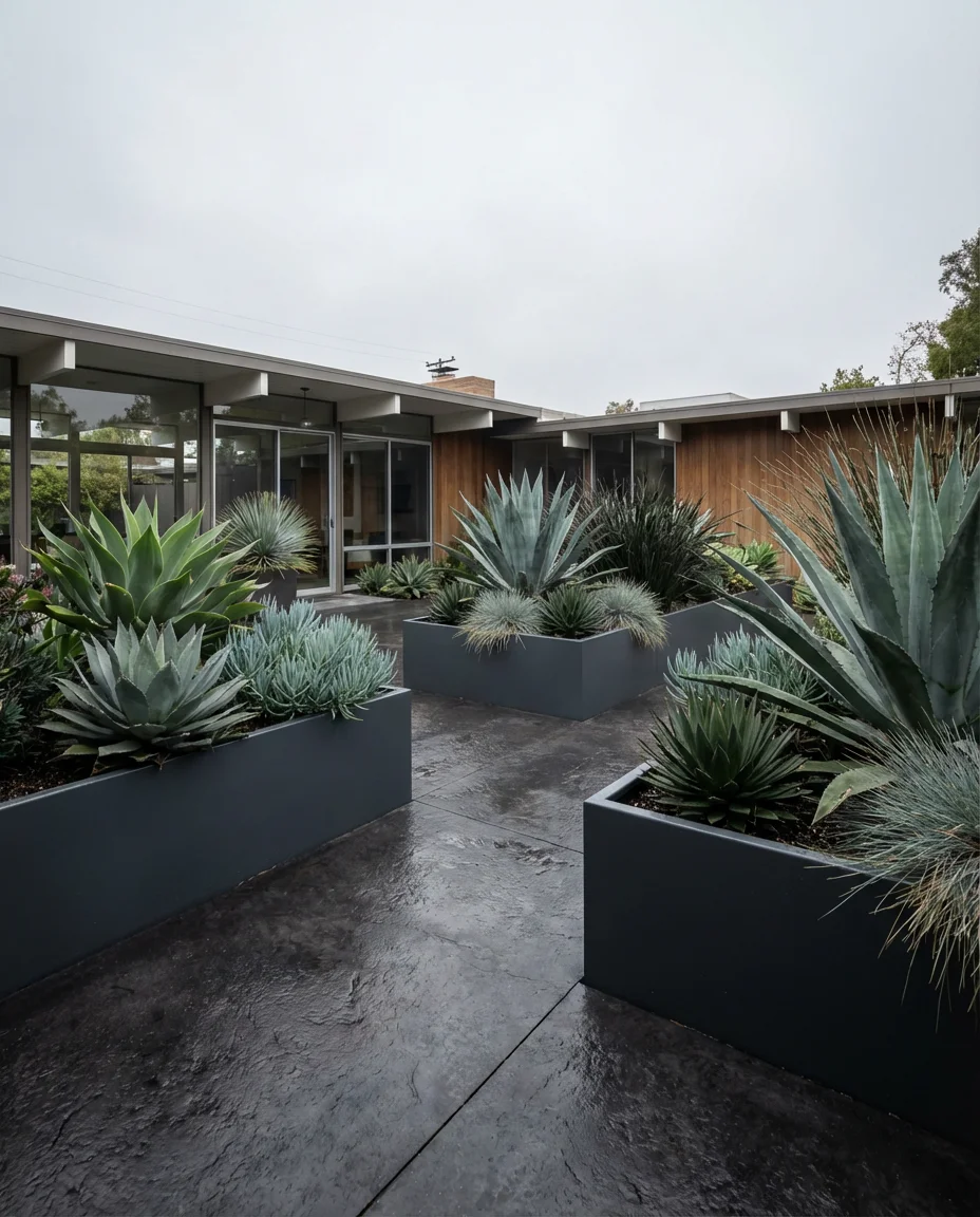 Modern Backyard with Concrete and Steel 2