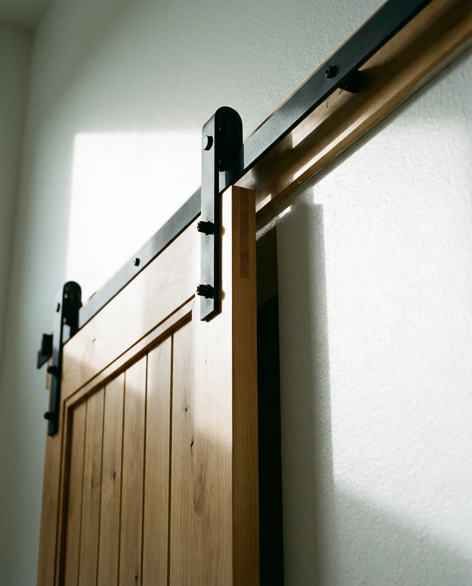Modern Barn Door With Black Hardware 2