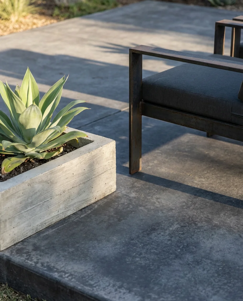 Modern Concrete and Steel Patio Design 2