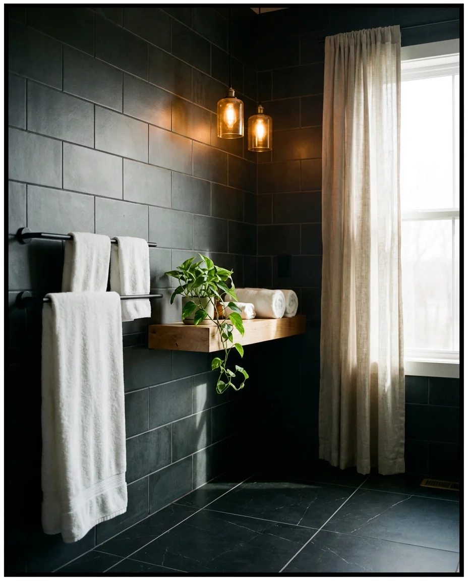 Moody Charcoal and Black Tile Combinations 1