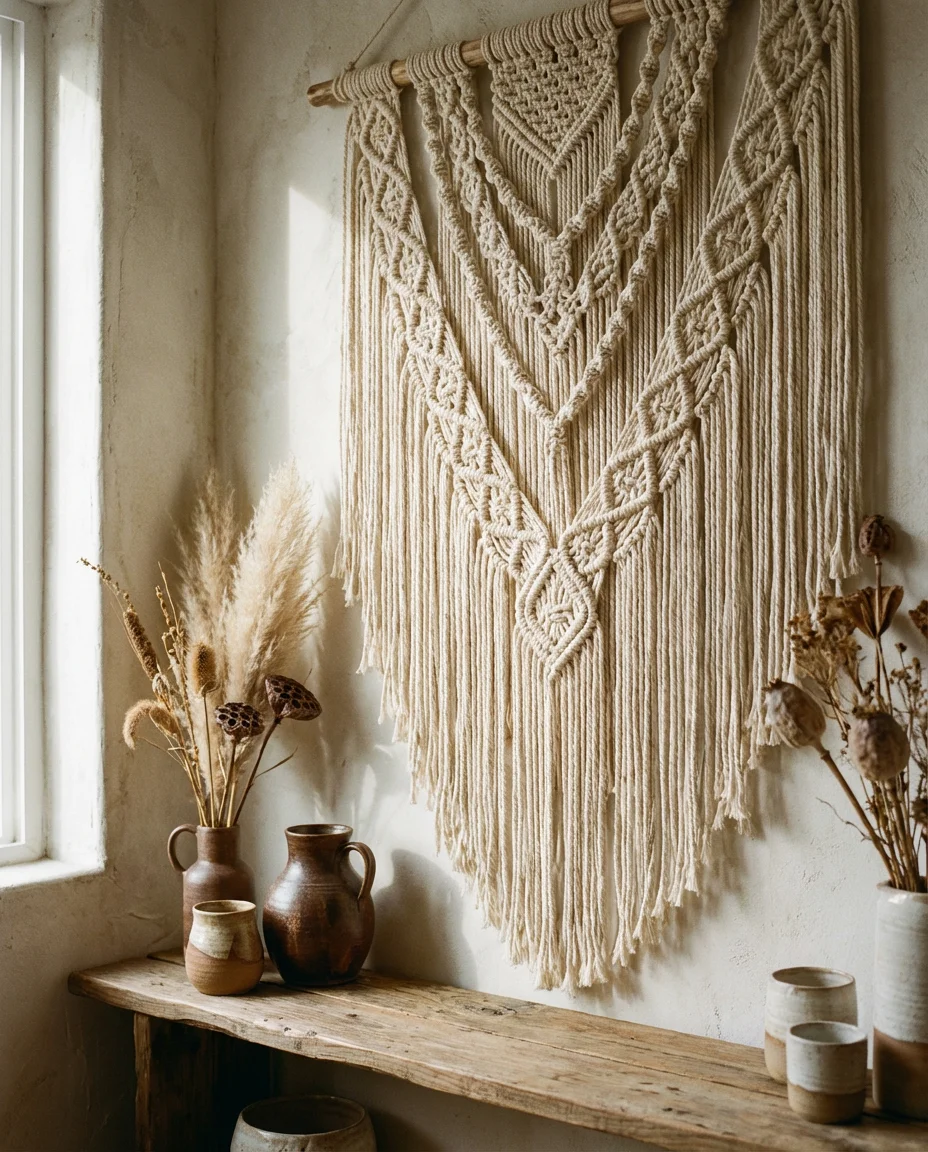 Moody Neutral Living Room with Linen Curtains 2