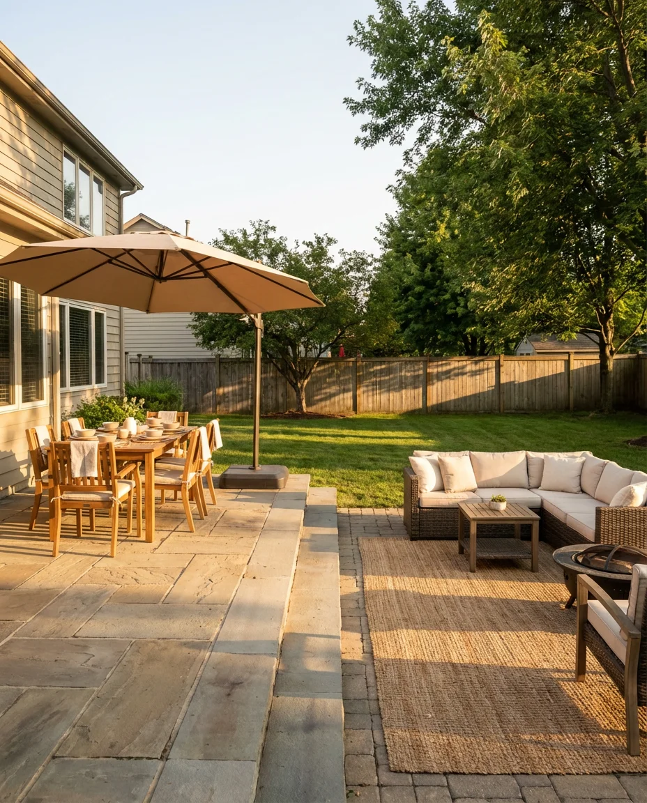 Open Patio With Dining Zone and Lounge Area 1