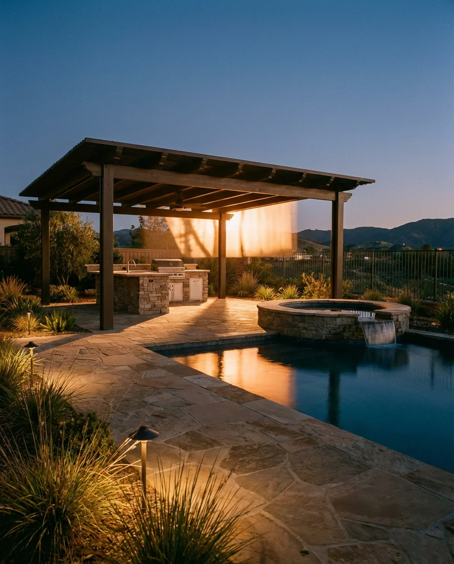 Outdoor Kitchen with Pool and Hot Tub 1