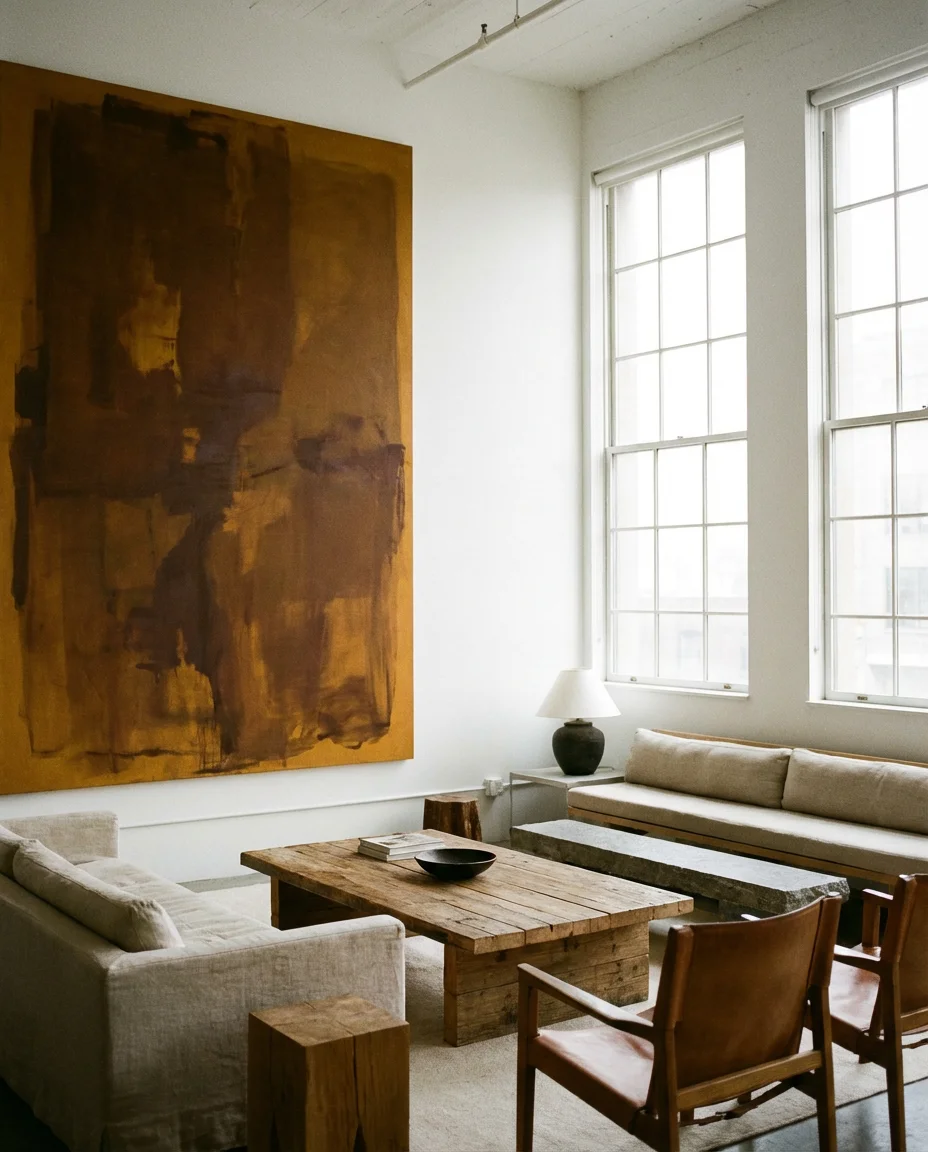 Oversized Art on a Large Blank Wall 1