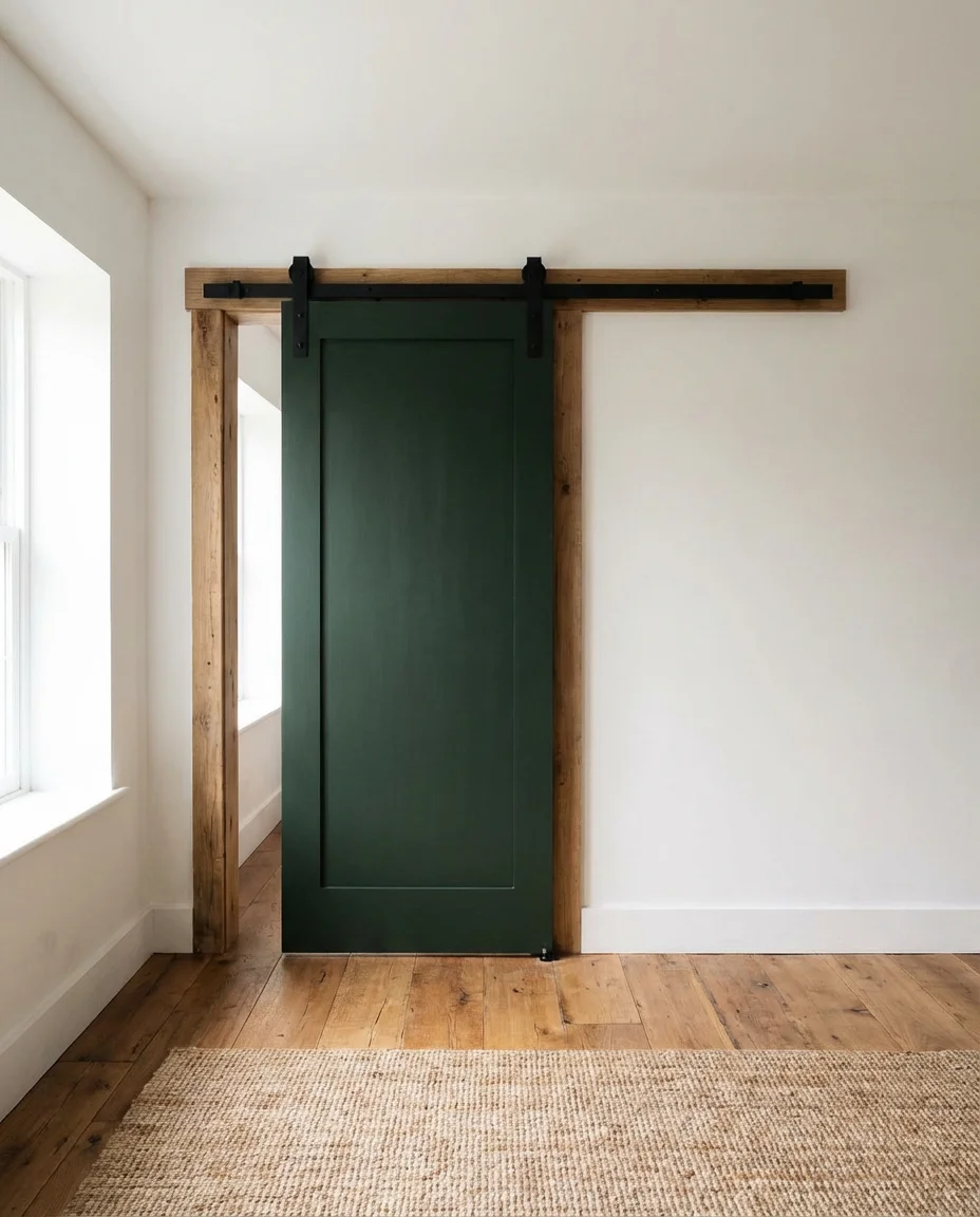 Painted Barn Door in a Bold Color 1